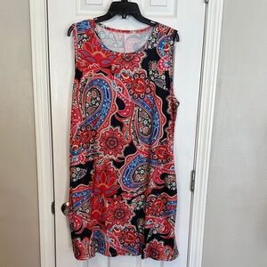 Sleeveless Paisley Print Sundress